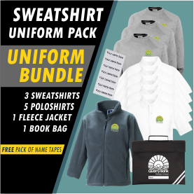 Bundle offer of 3 Sweatshirt, 5 poloshrts, 1 Fleece Jacket and a Book Bag!